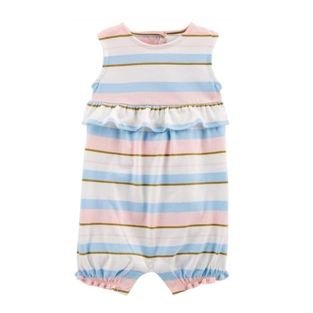 CARTERS Baby Girls Striped Ruffle Romper size 24M